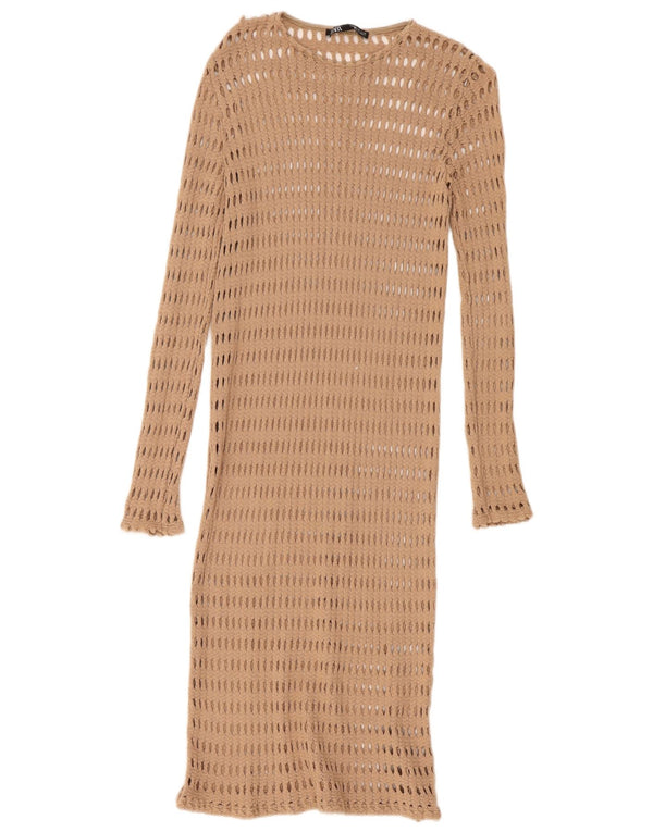Abito da spiaggia all'uncinetto da donna Zara UK 12 Beige medio