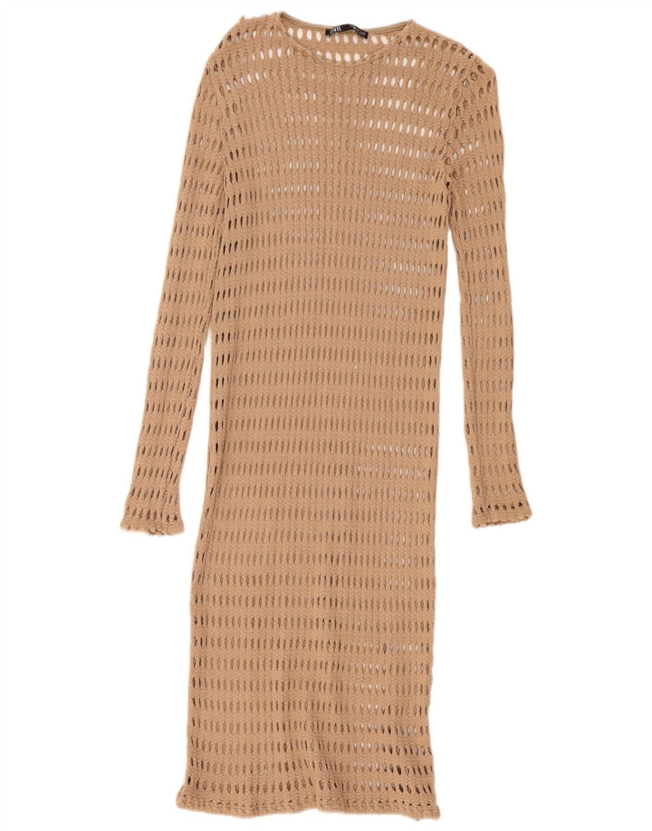 Abito da spiaggia all'uncinetto da donna Zara UK 12 Beige medio