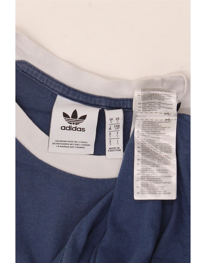 T-shirt da uomo ADIDAS Top piccola blu in cotone