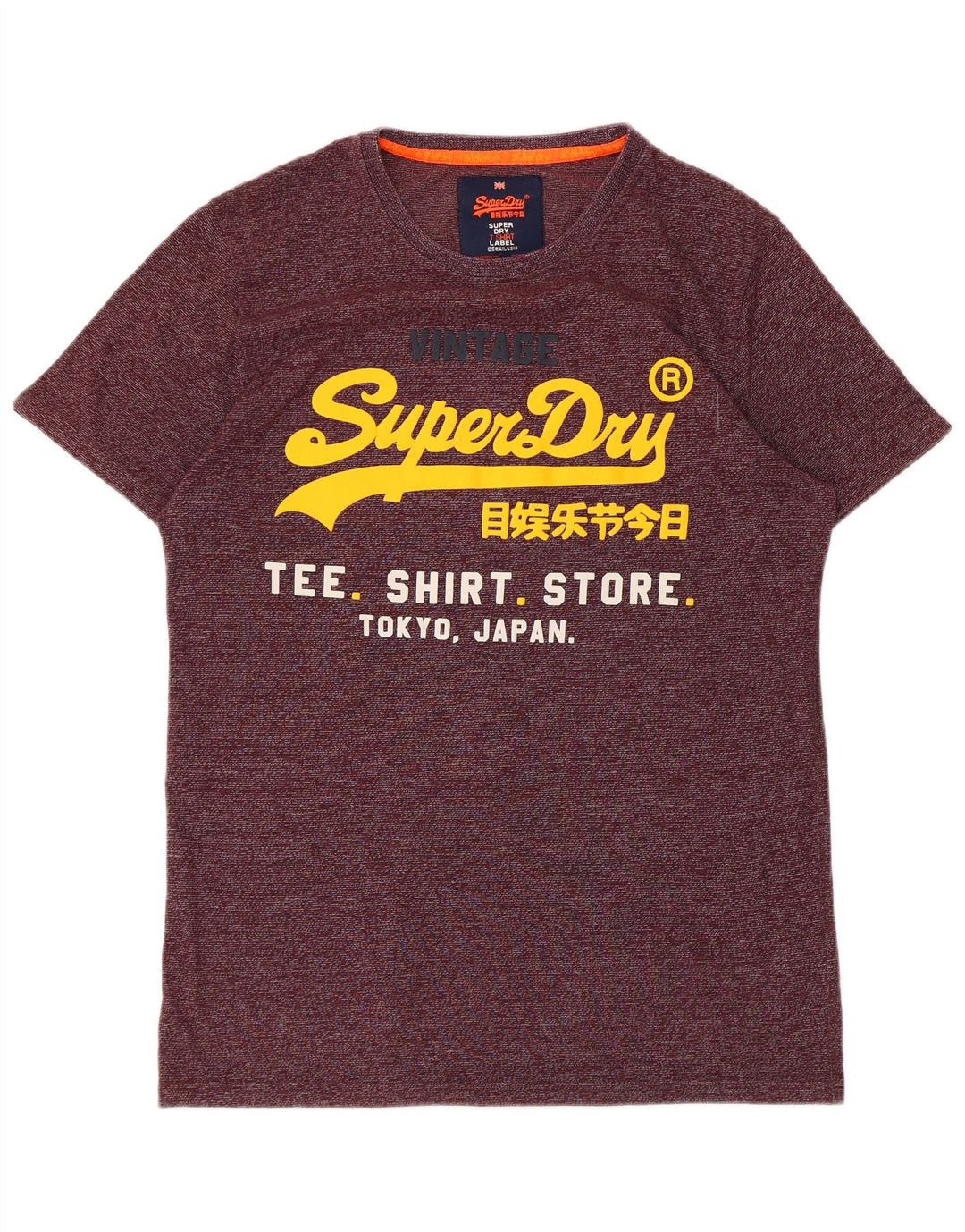 T-shirt grafica da uomo SUPERDRY Top grande cotone gessato bordeaux