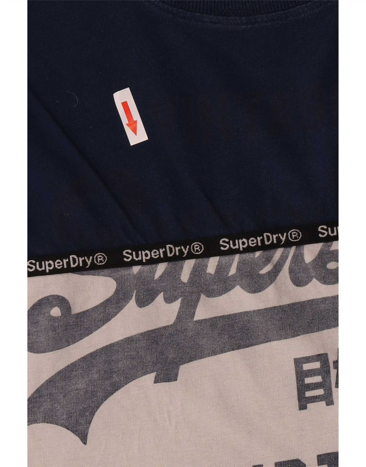 Top da uomo con grafica extra slim Superdry a maniche lunghe 2XL blu color block