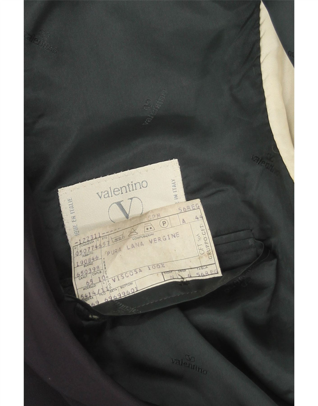 Giacca blazer da uomo a 2 bottoni Valentino IT 56 3XL Lana vergine blu navy