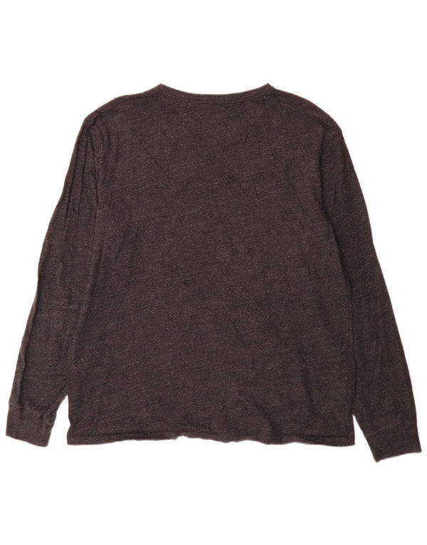 Polo Ralph Lauren Top da uomo a maniche lunghe in cotone chiazzato grigio grande
