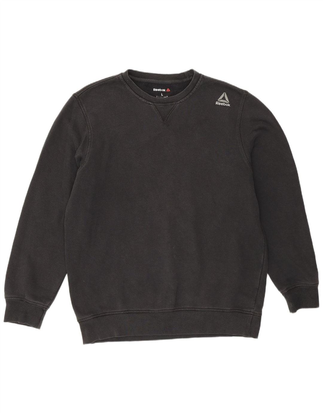 Felpa Reebok da uomo, maglione grande, cotone nero