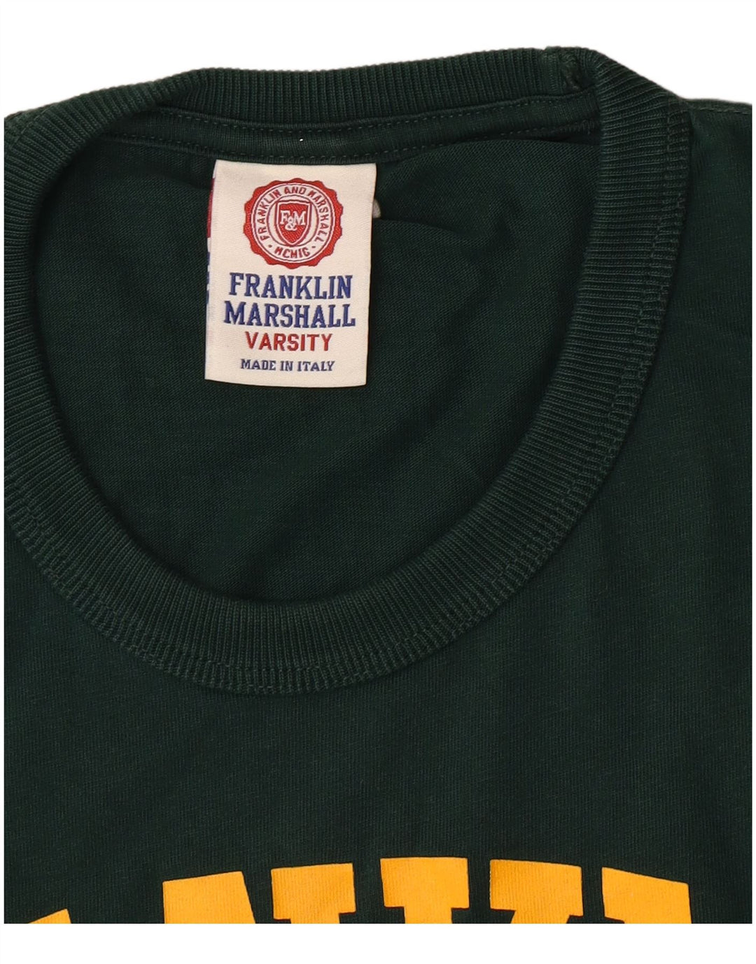 T-shirt grafica da uomo Franklin Marshall Top piccola in cotone verde