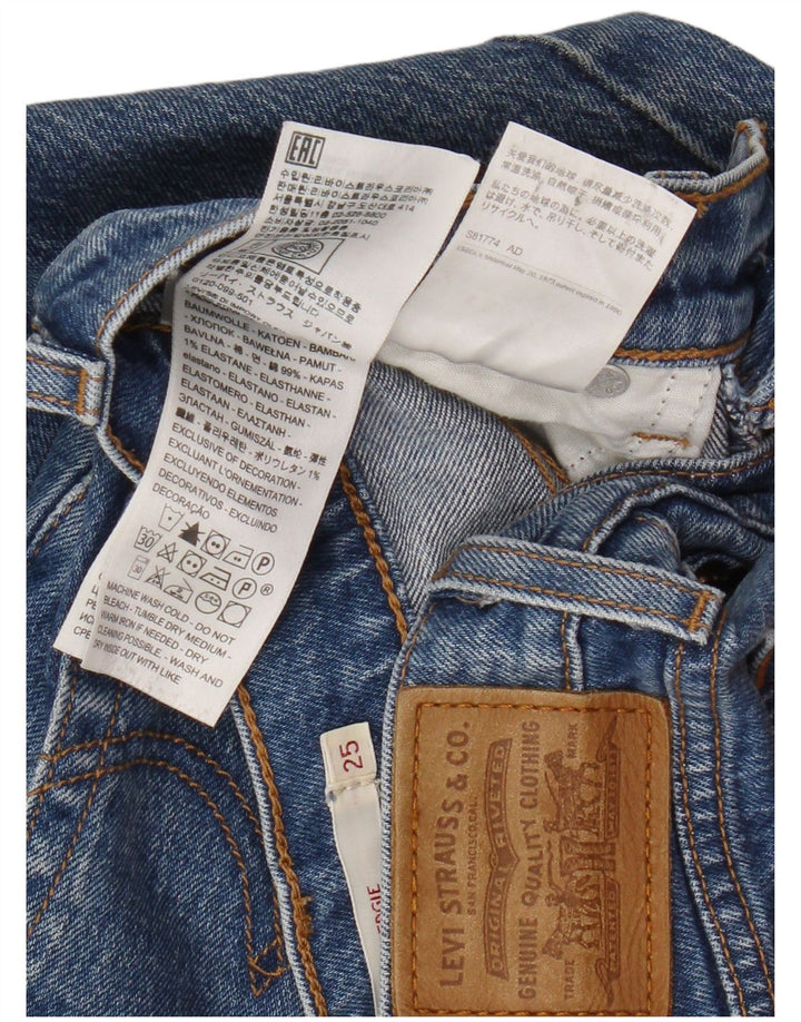 Jeans dritti con zeppa da donna Levi's W25 L27 cotone blu
