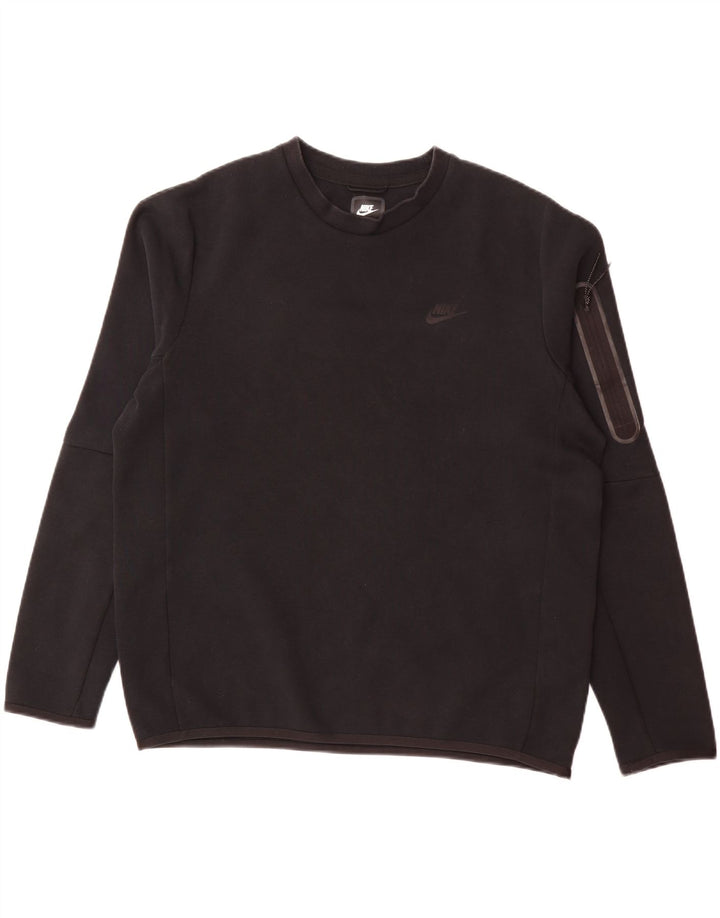 NIKE Mens Top Long Sleeve Large Black Cotton