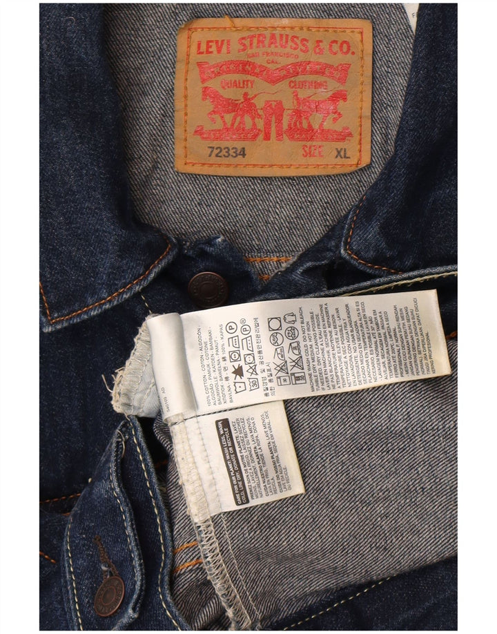 Giacca di jeans da uomo Levi's UK 42 XL Cotone blu navy