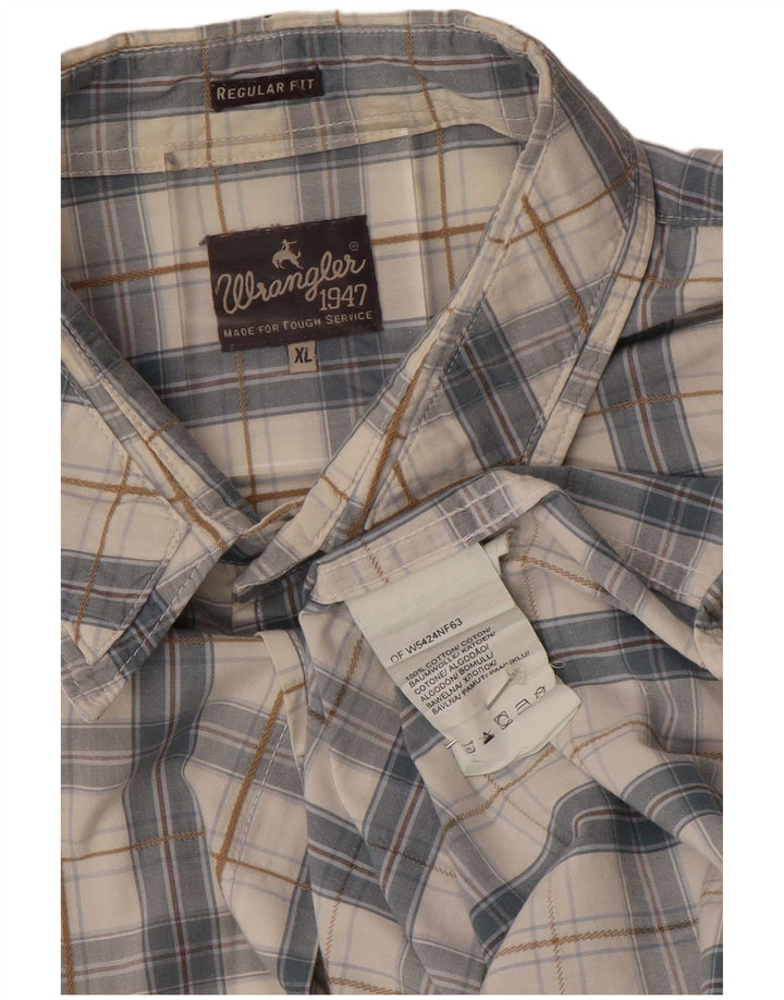 Camicia a maniche corte vestibilità regolare da uomo WRANGLER XL in cotone grigio a quadri