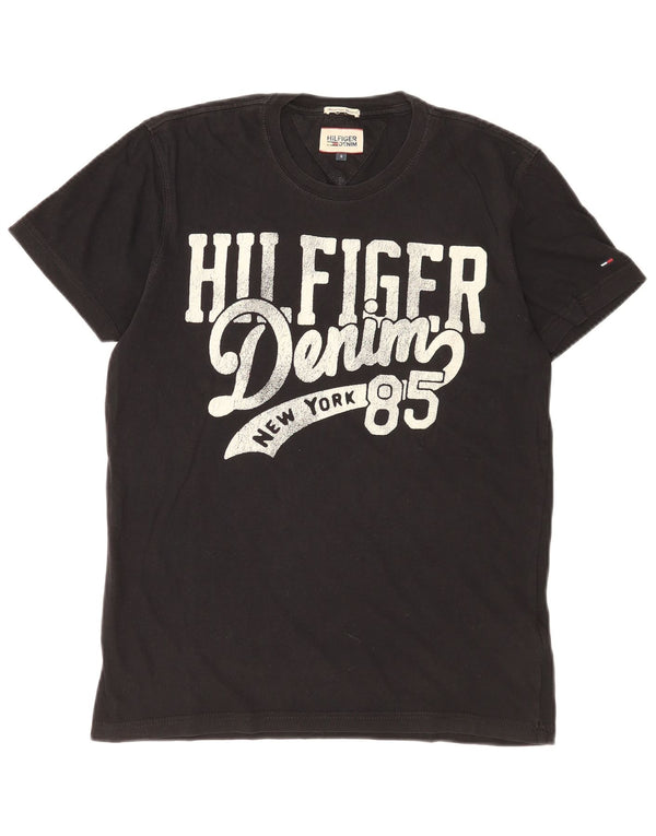 T-shirt grafica da uomo Tommy Hilfiger Top piccola in cotone nero