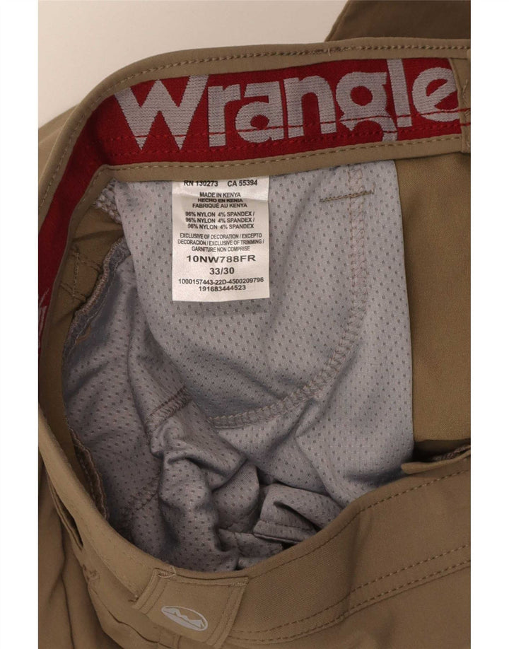 Pantaloni cargo da trekking da uomo Wrangler W33 L30 nylon kaki