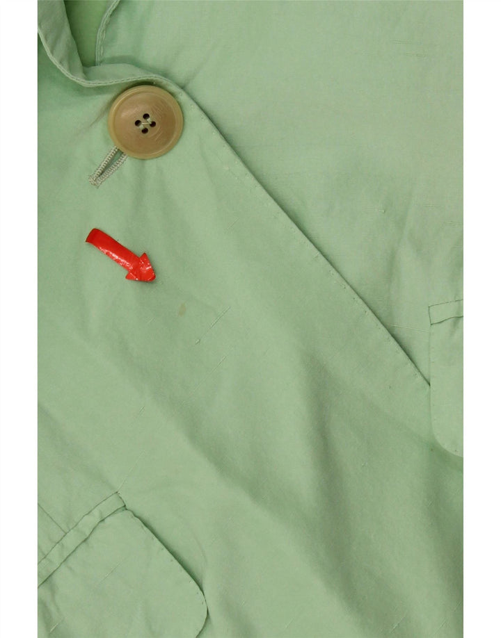 Giacca blazer a 1 bottone da donna Max Mara UK 14 Seta verde medio
