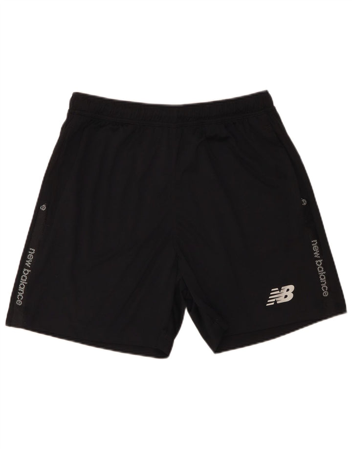 Pantaloncini sportivi grafici da uomo New Balance grandi in poliestere nero