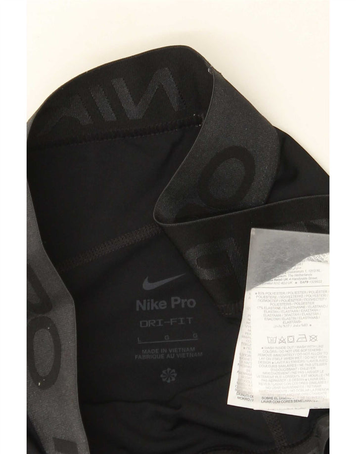 Leggings grafici Nike Dri Fit da donna UK 14 grande poliestere nero