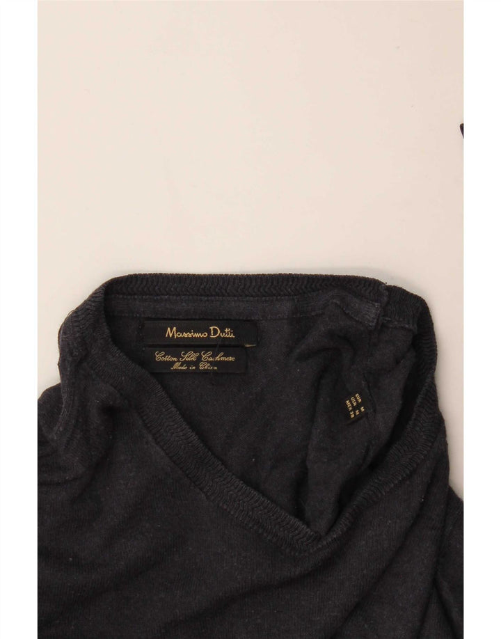 Maglione maglione girocollo da donna Massimo Dutti in cotone blu navy medio