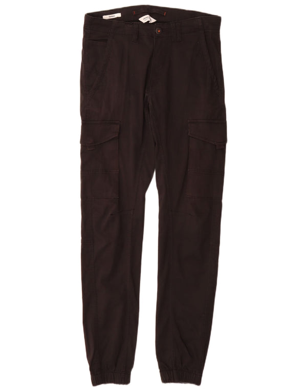 Pantaloni cargo da jogging affusolati da uomo Jack & Jones W29 L34 cotone nero