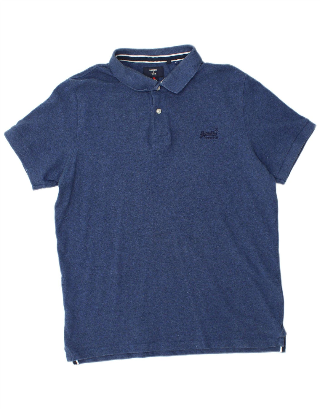 Polo da uomo Superdry Large in cotone blu navy