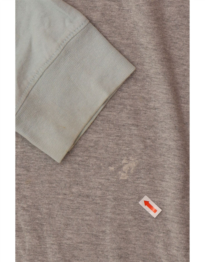 Fat Face Top da uomo a maniche lunghe in cotone color block grigio medio