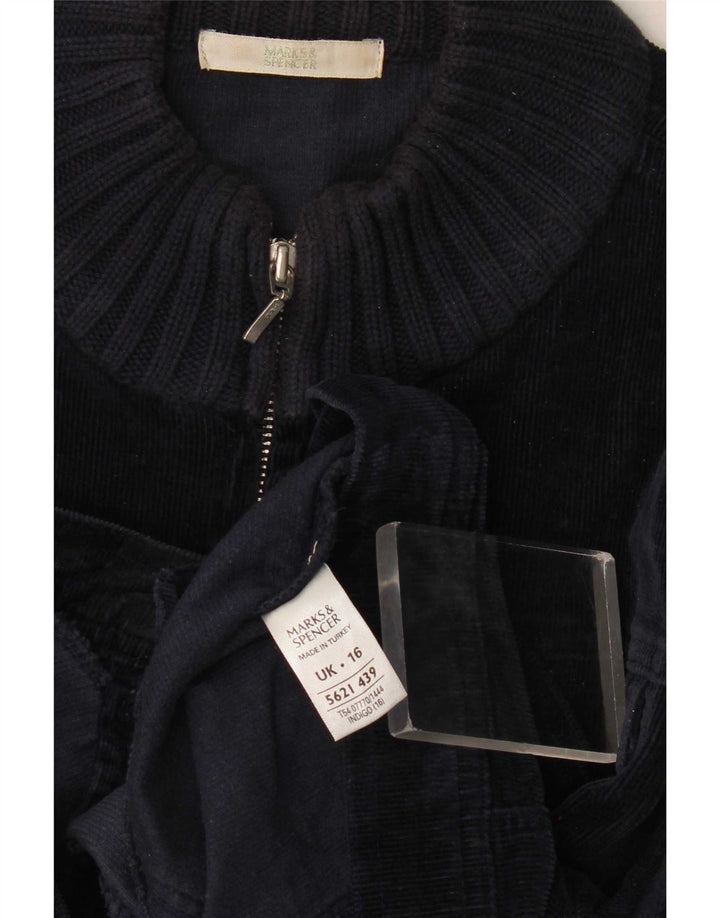 Giacca in velluto a coste da donna Marks & Spencer UK 16 grande cotone blu navy