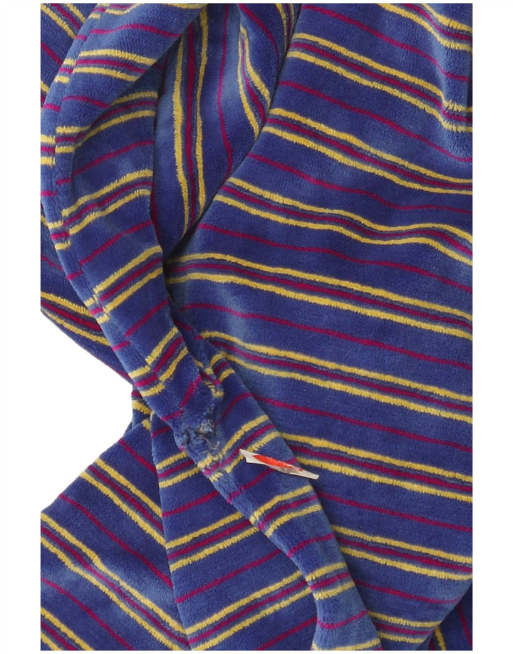 Felpa vintage da uomo in velluto, maglione piccolo a righe blu