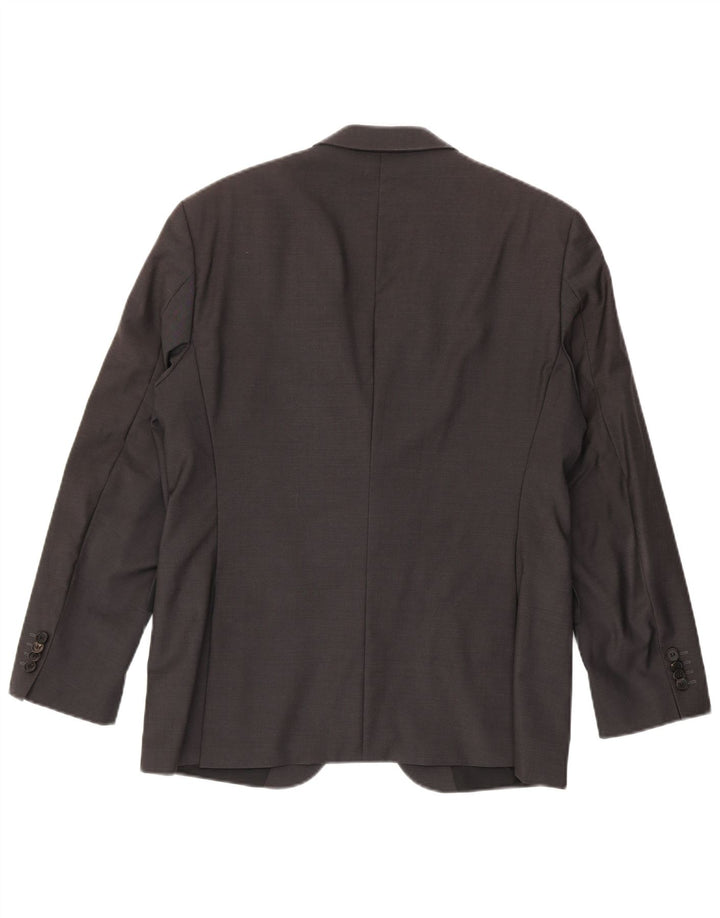 Giacca blazer da uomo a 2 bottoni Hugo Boss UK 36 piccola lana vergine grigia