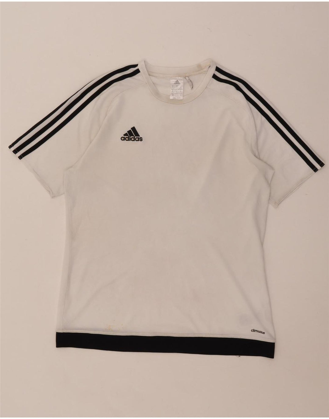 T-shirt Adidas Climalite da uomo Top in poliestere color block bianco medio
