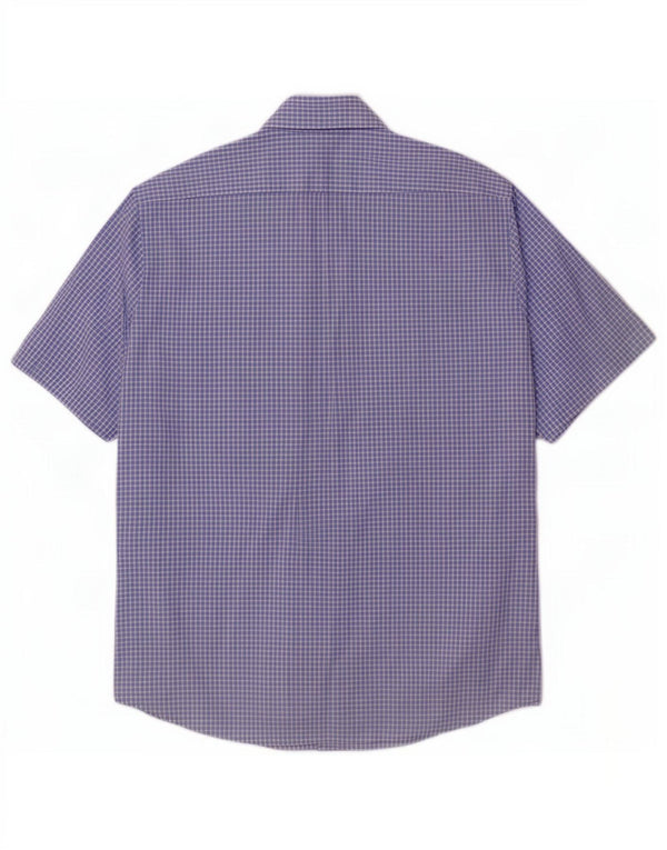 Hugo Boss Camicia da uomo a maniche corte con vestibilità regolare, grande motivo a quadri blu