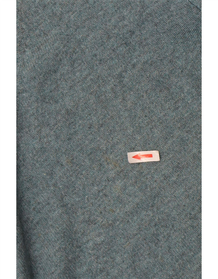Maglione da uomo Marks & Spencer con scollo a V grande lana d'agnello blu