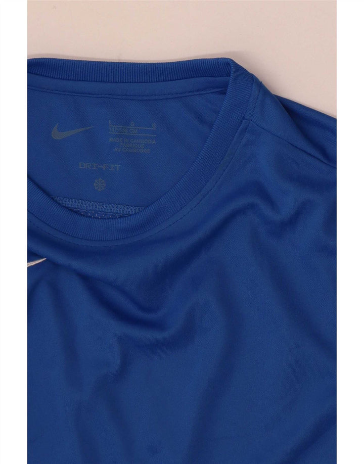 Maglia Nike Dri Fit a maniche lunghe da bambino 12-13 anni, grande, blu