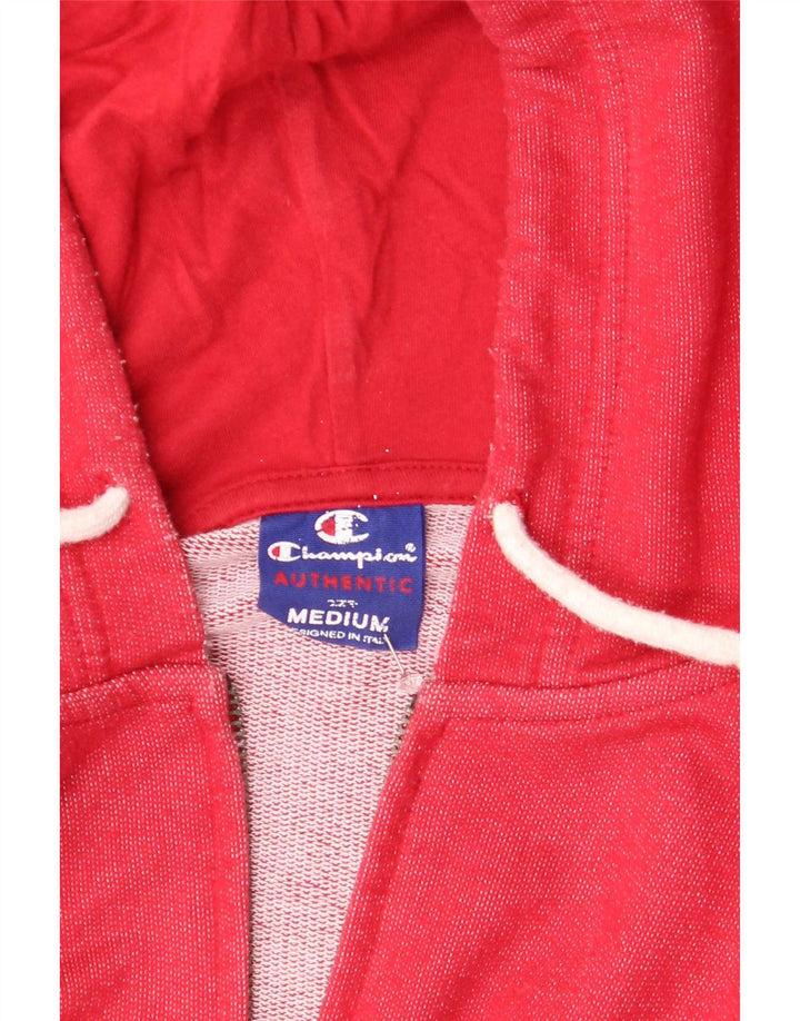 Maglione con cappuccio e zip da uomo Champion in cotone rosso medio