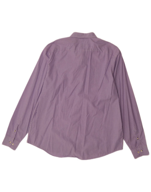 Camicia da uomo Lacoste taglia 45 XL cotone gessato viola
