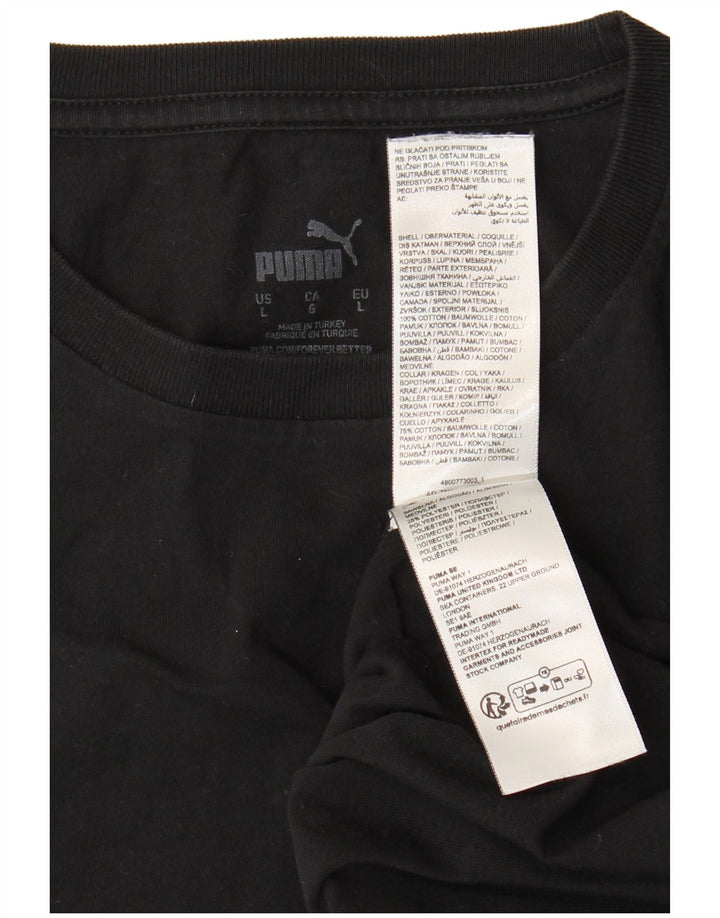 T-shirt da uomo Puma Top Large in cotone nero
