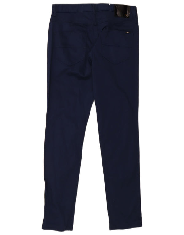 Pantaloni chino skinny da uomo Zara EU 42 Large W32 L30 cotone blu navy