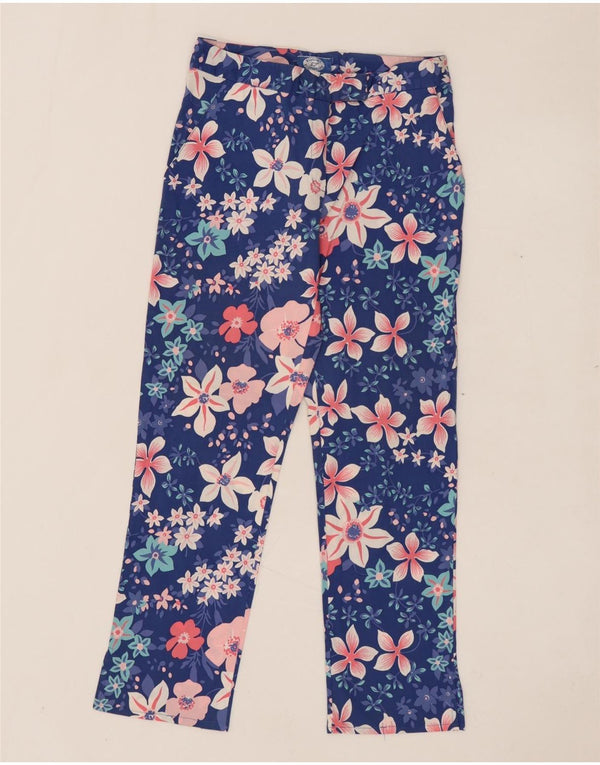 BLUGIRL BLUMARINE Pantaloni cropped da donna IT 42 Medio W28 L25 Blu floreale