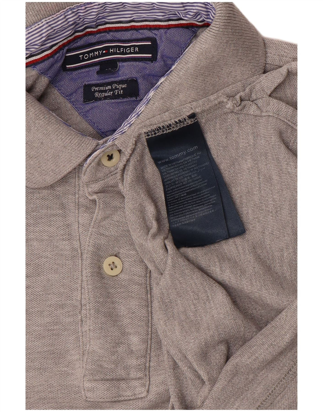 TOMMY HILFIGER Polo da uomo vestibilità regolare in cotone grigio medio