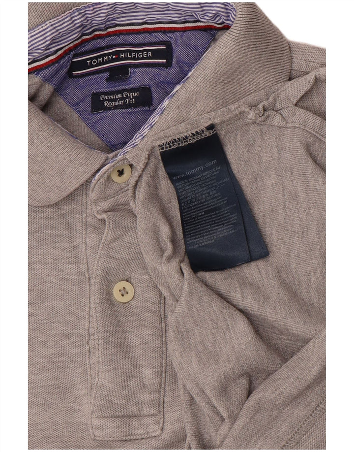 TOMMY HILFIGER Polo da uomo vestibilità regolare in cotone grigio medio
