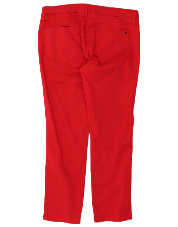 Pantaloni casual slim fit Tommy Hilfiger da donna Milano RW W33 L27 cotone rosso