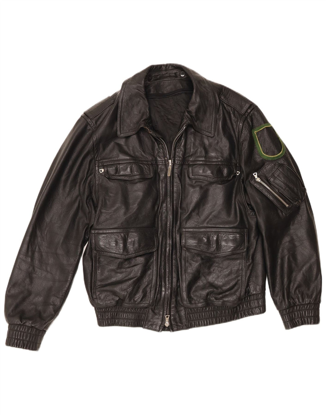 Giacca in pelle da uomo vintage EU 48 in pelle nera media