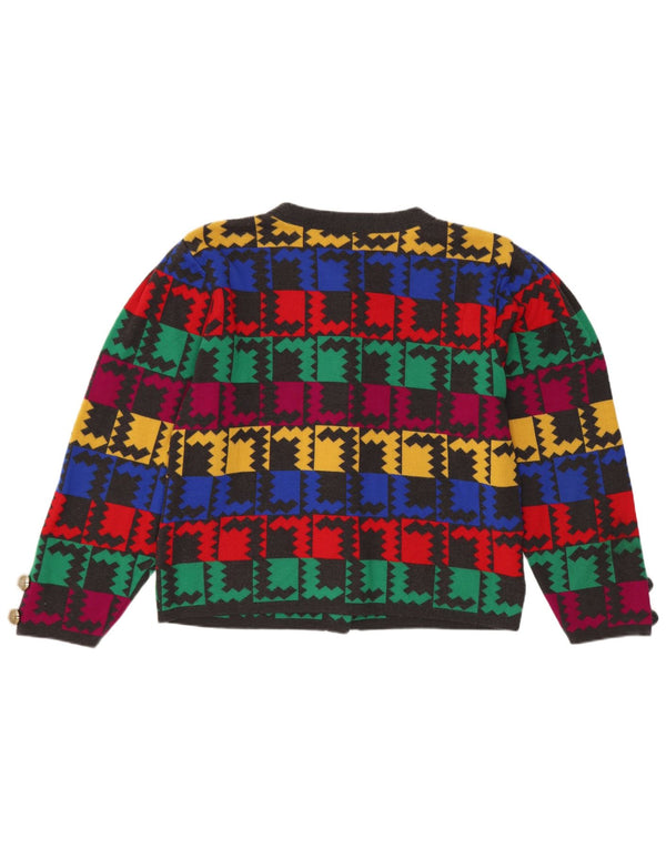 Maglione cardigan corto da donna Bode UK 14 Medio multicolore geometrico