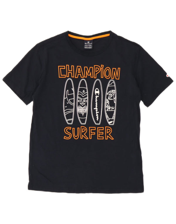 T-shirt grafica Champion da bambino, 15-16 anni, 2XL, cotone blu navy