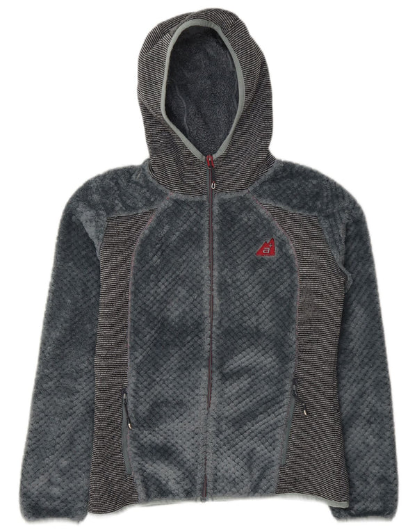 Giacca in pile con cappuccio da donna Alpenplus UK 14 Colorblock grigio medio