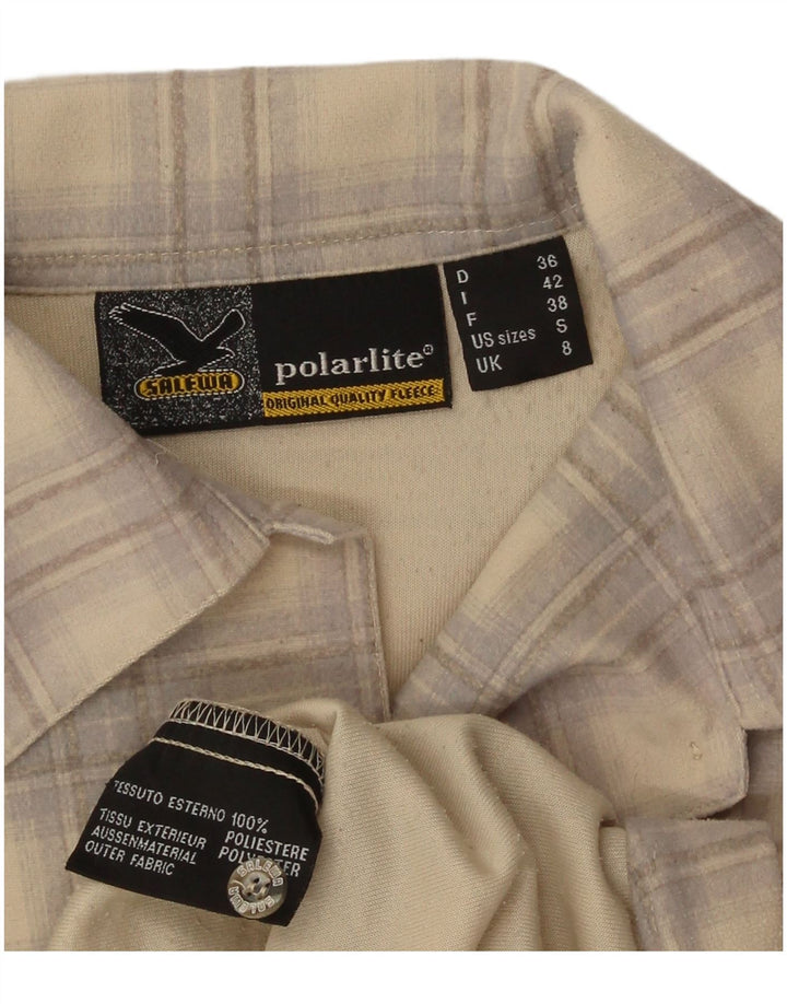 Camicia da donna in flanella Polarlite SALEWA UK 8 piccolo poliestere a quadri beige