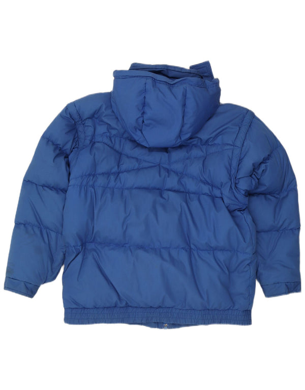Creation Mens Hooded Padded Jacket IT 50 Large Blue Polyester