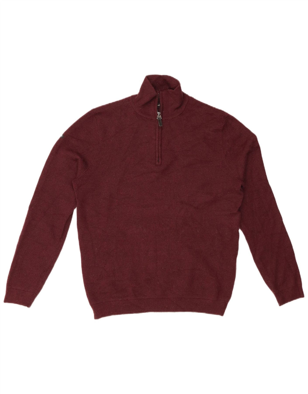 Maglione da donna con collo con zip SUPERDRY UK 16 Lana merino bordeaux grande