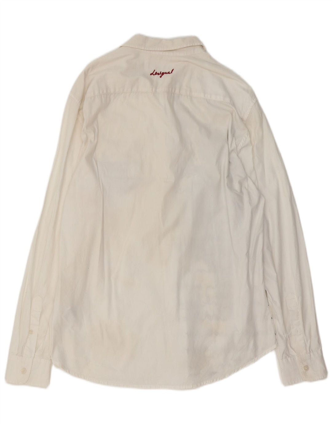 DESIGUAL Camicia da uomo con vestibilità regolare grafica, grande, cotone bianco