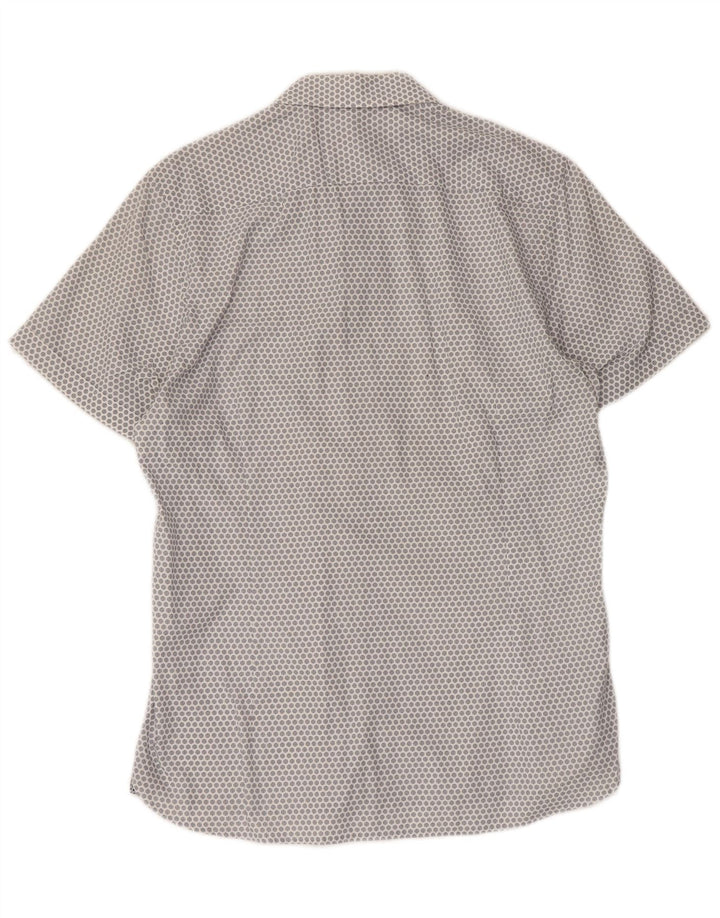 Ted Baker Camicia a maniche corte da uomo Taglia 3 Cotone geometrico bianco medio