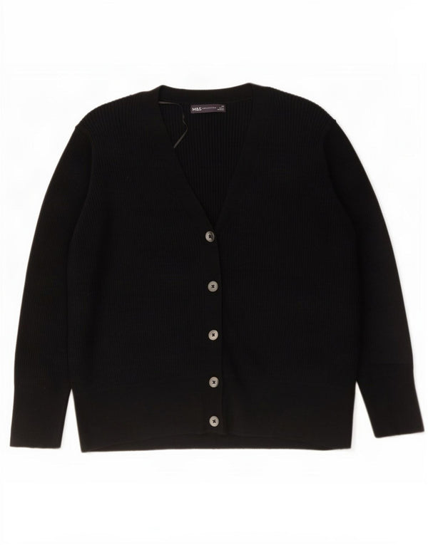 Maglione cardigan da donna Marks & Spencer UK 20 2XL viscosa nera