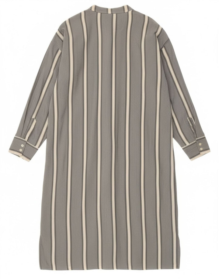 Abito camicia pullover a maniche lunghe da donna Valentino IT 52 2XL Grigio a righe