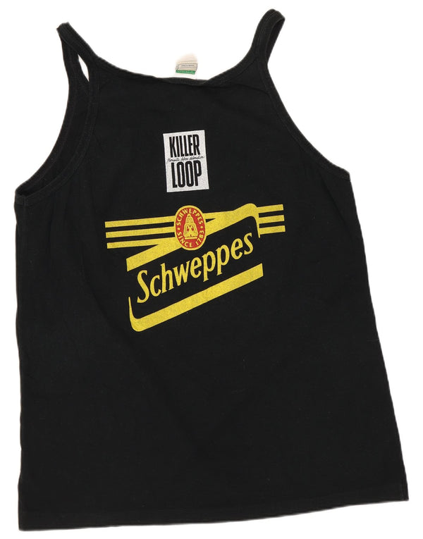 Canotta grafica da donna Benetton UK 18 XL cotone nero