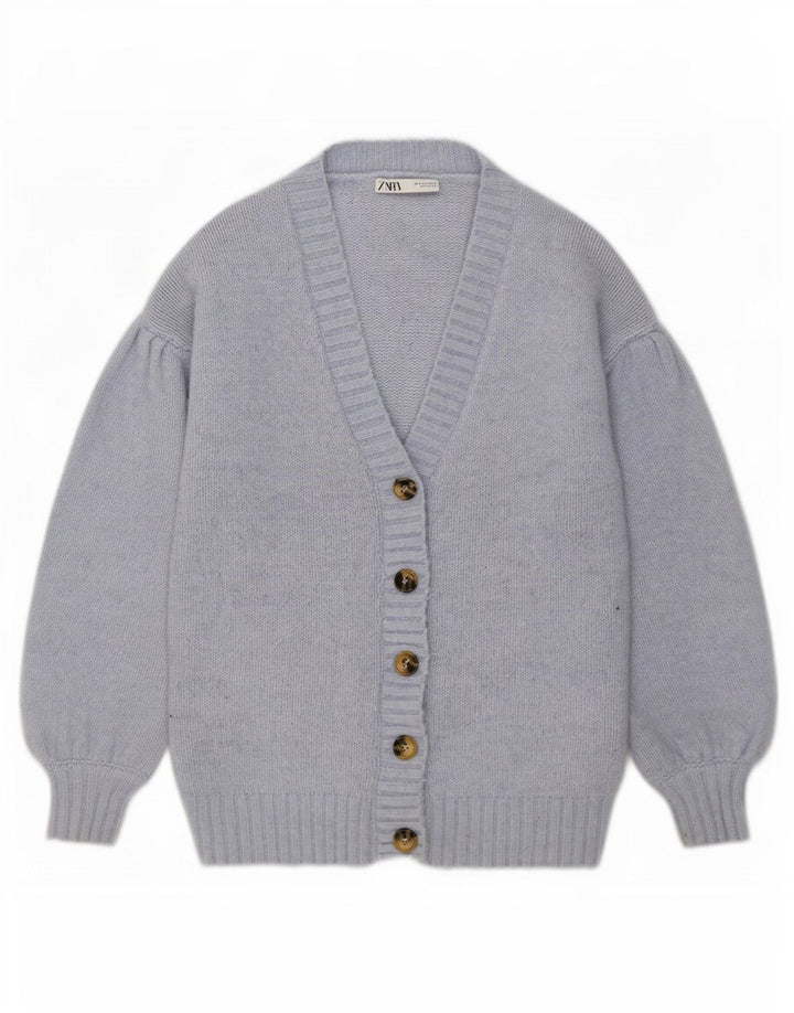 Maglione cardigan oversize da donna Zara UK 10 piccolo poliestere blu